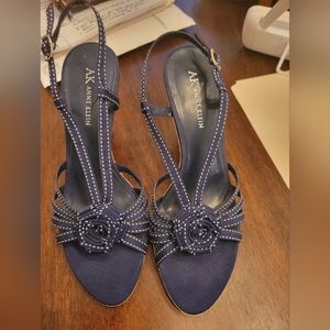 Anne Klein Navy Strappy Espadrille Sandals